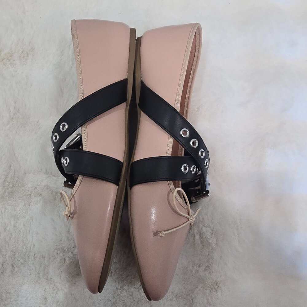 Madden Girl Pearll Crossband Ballet Flats pink & black Women's Size 11 NEW - Picture 9 of 9